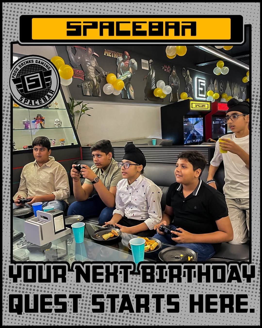 Your next birthday quest starts here 🎮Celebrate with gaming, food, and endless fun — only at Sp