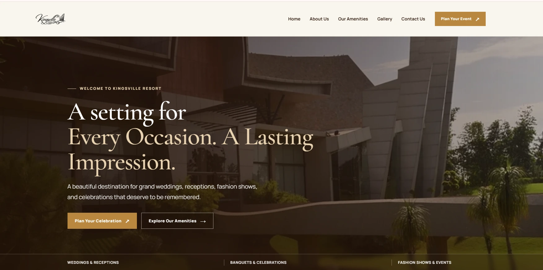 Kingsville Resort website screenshot